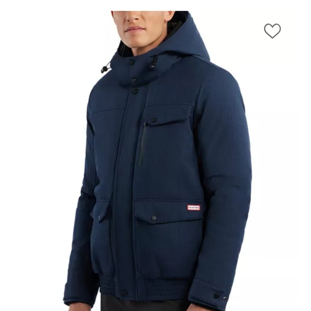 Hunter Men's Black Hooded Puffer Jacket